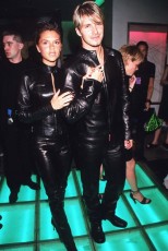 Some years ago David and his girl Victoria attended a Versace party in matching Versace leather suites... cool!